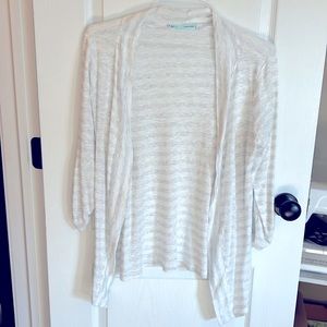 White and grey cardigan